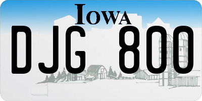 IA license plate DJG800