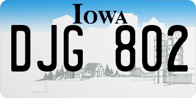 IA license plate DJG802