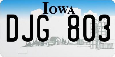 IA license plate DJG803
