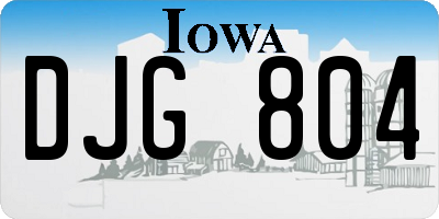IA license plate DJG804