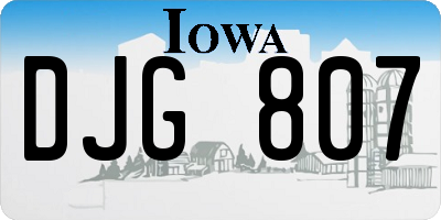 IA license plate DJG807