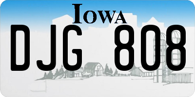 IA license plate DJG808