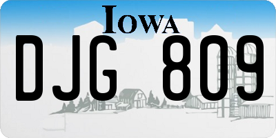 IA license plate DJG809
