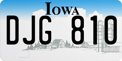 IA license plate DJG810
