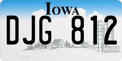 IA license plate DJG812
