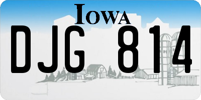 IA license plate DJG814