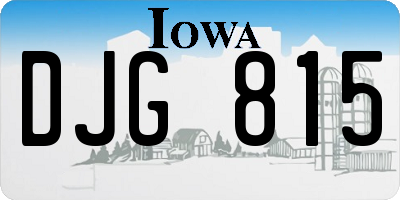 IA license plate DJG815