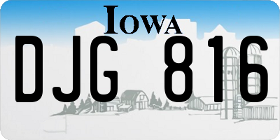 IA license plate DJG816