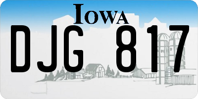IA license plate DJG817