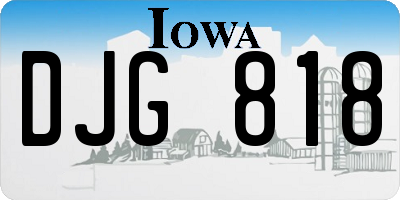 IA license plate DJG818