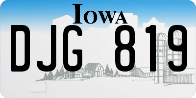 IA license plate DJG819