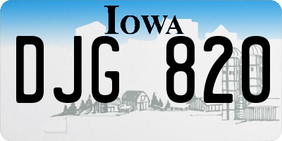 IA license plate DJG820
