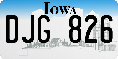 IA license plate DJG826