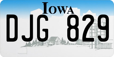 IA license plate DJG829