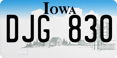 IA license plate DJG830