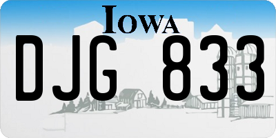 IA license plate DJG833