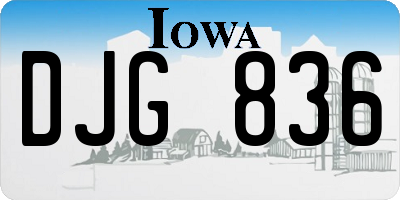 IA license plate DJG836