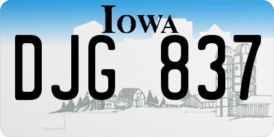 IA license plate DJG837