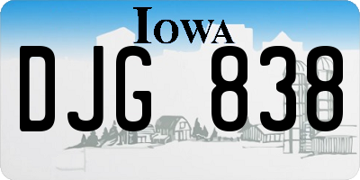IA license plate DJG838