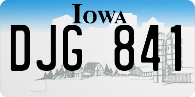 IA license plate DJG841