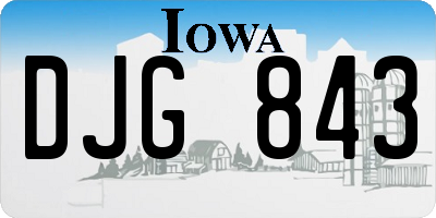 IA license plate DJG843