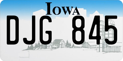 IA license plate DJG845
