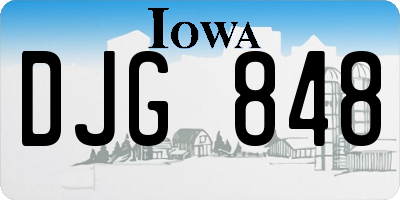 IA license plate DJG848