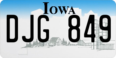 IA license plate DJG849