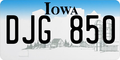 IA license plate DJG850