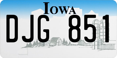 IA license plate DJG851