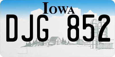 IA license plate DJG852