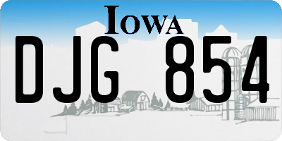 IA license plate DJG854