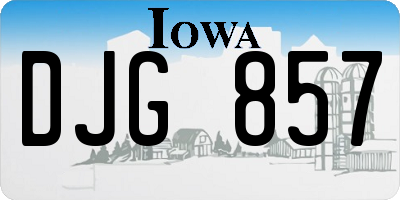 IA license plate DJG857