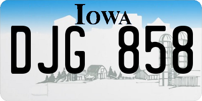 IA license plate DJG858