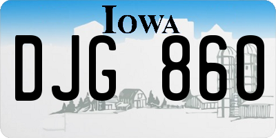 IA license plate DJG860
