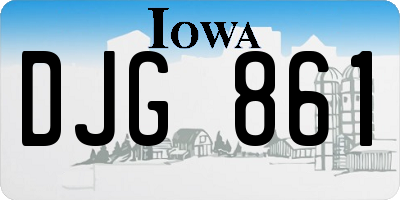 IA license plate DJG861