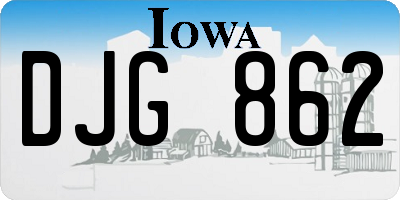 IA license plate DJG862