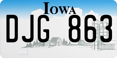 IA license plate DJG863