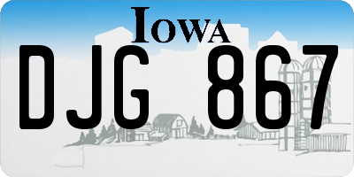 IA license plate DJG867