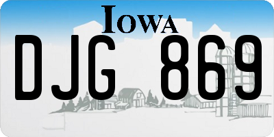 IA license plate DJG869