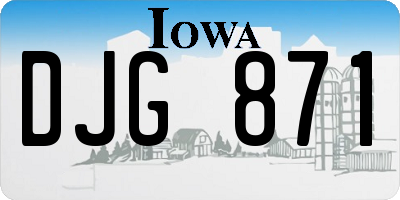 IA license plate DJG871