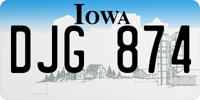 IA license plate DJG874