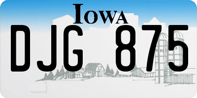 IA license plate DJG875
