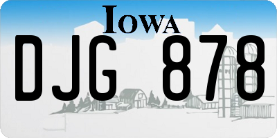 IA license plate DJG878