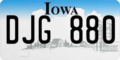 IA license plate DJG880