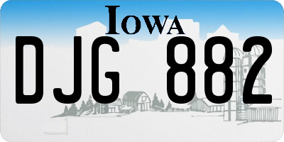 IA license plate DJG882
