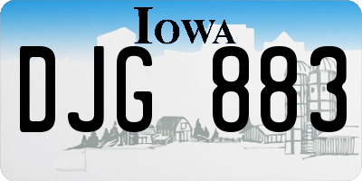 IA license plate DJG883