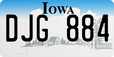 IA license plate DJG884