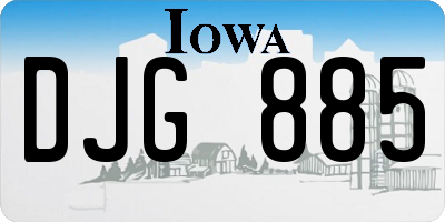 IA license plate DJG885