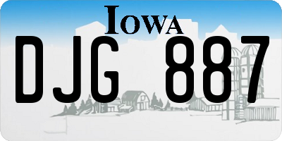 IA license plate DJG887